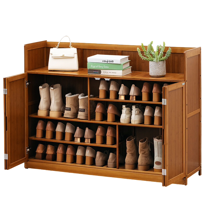 5 Tier Bamboo side-by-side Shoe Cabinet 85x117cm