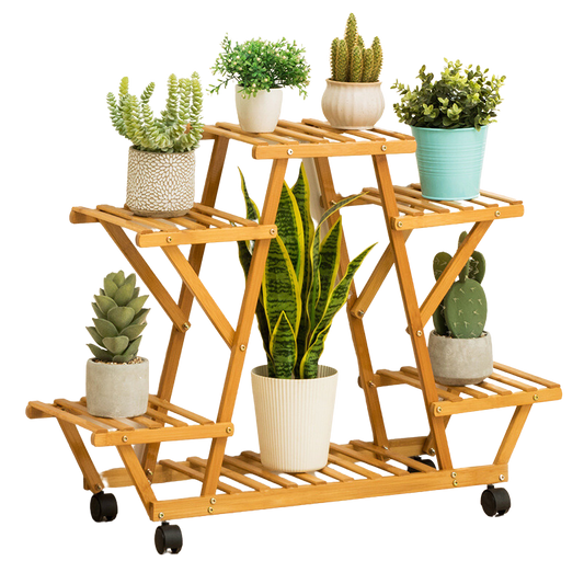 Bamboo Flower Planter Rack Shelves