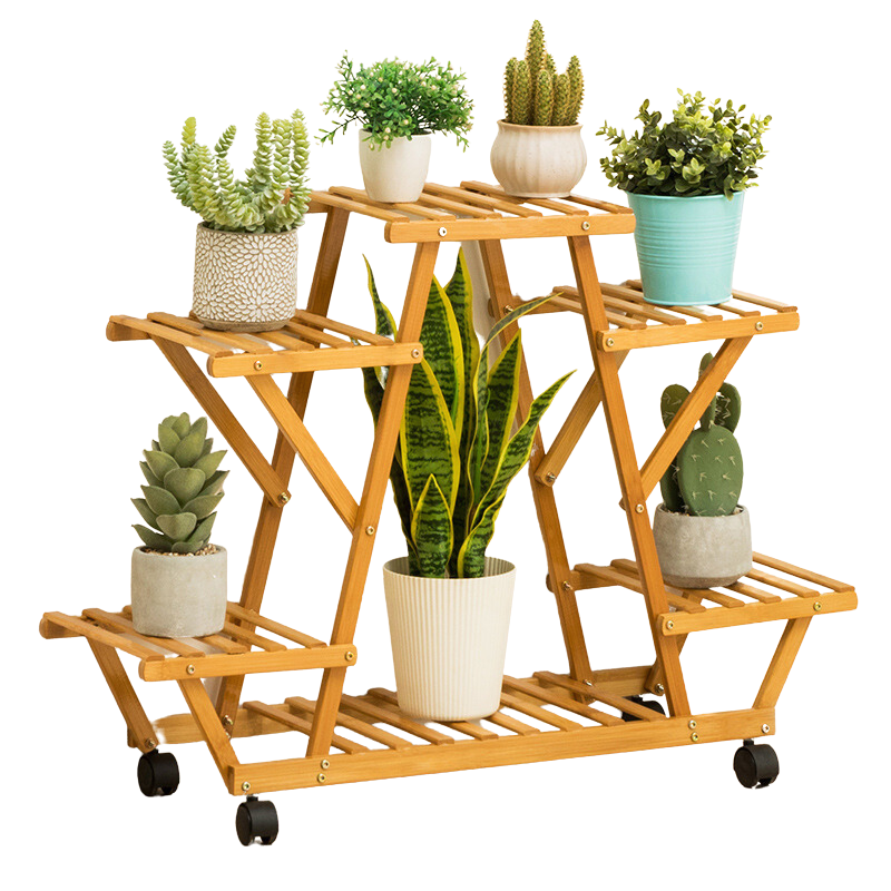 Bamboo Flower Planter Rack Shelves