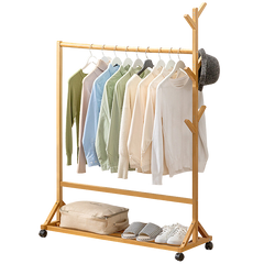 Bamboo Clothes stand with Coat Rack 100*155cm