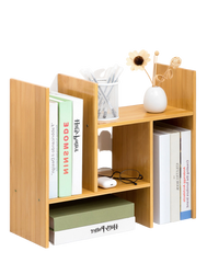 Adjustable Bamboo Desktop Organiser, Bookshelves, storage rack