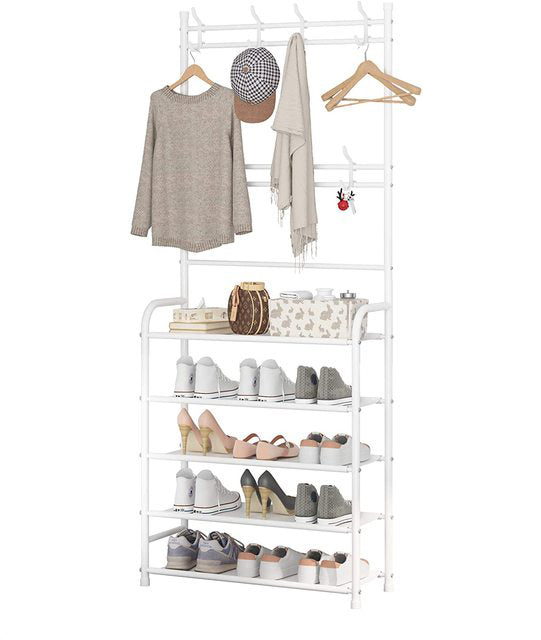 Shoes Rack with Clothes Hanging