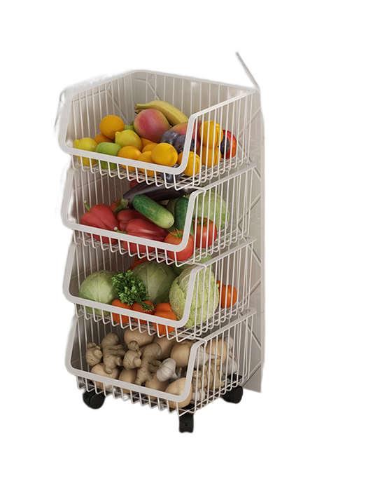 4 Tier Kitchen Movable Storage Shelf