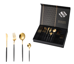 24PCs Yael Designer Premium Polished Cutlery Set