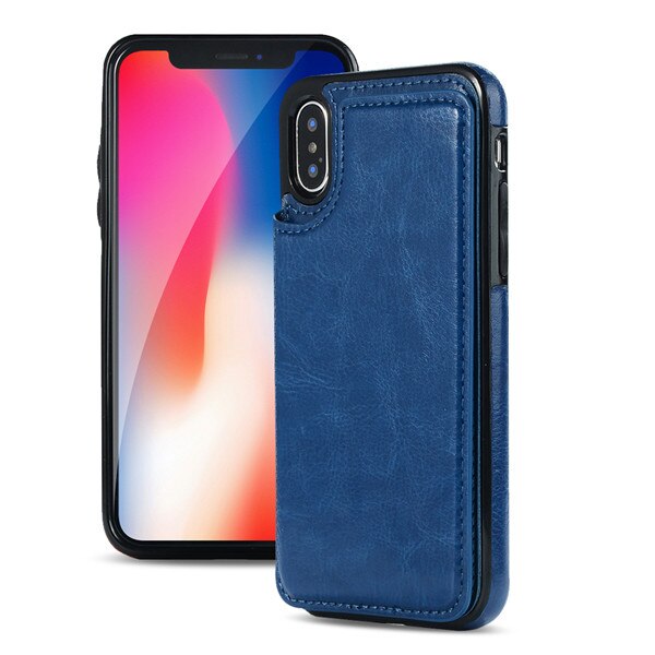 PU Leather Wallet Case with Card Pockets Back Flip Cover for iPhone 6/6s Plus