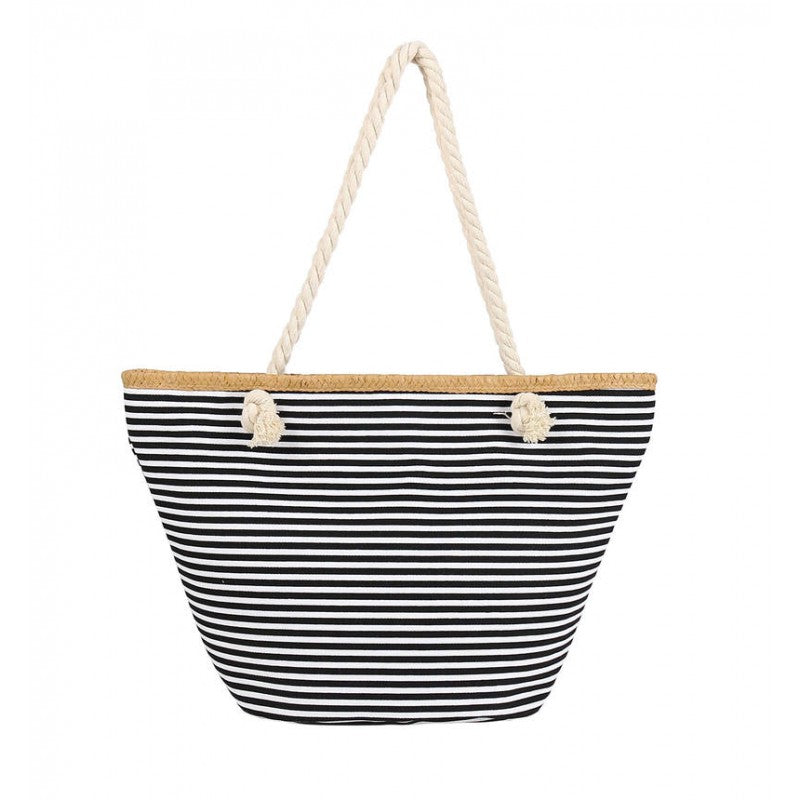 Ladies Large Striped Summer Beach Bag