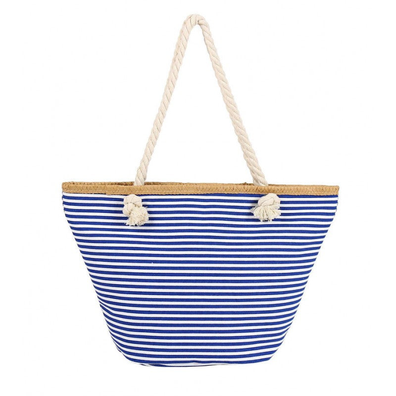 Ladies Large Striped Summer Beach Bag