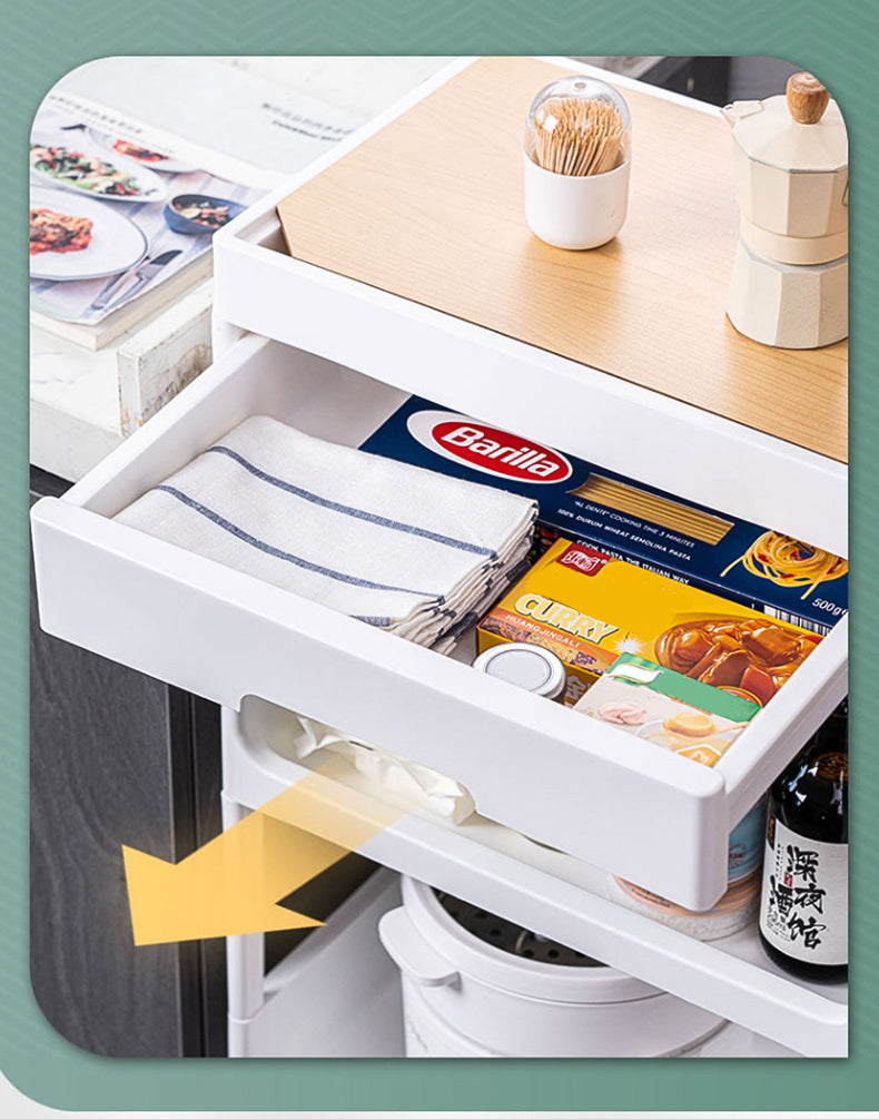 4 Tier Multifunctional Trolley Organiser with Drawer