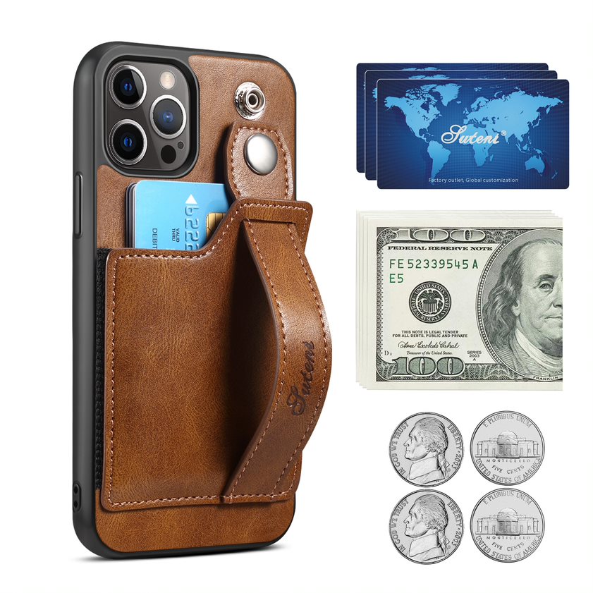 PU Leather Brown case with Card Holder for iPhone 13/Pro/Pro Max