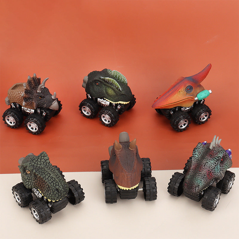 6 Pack Pull Back Dinosaur Toys Monster SUV Set