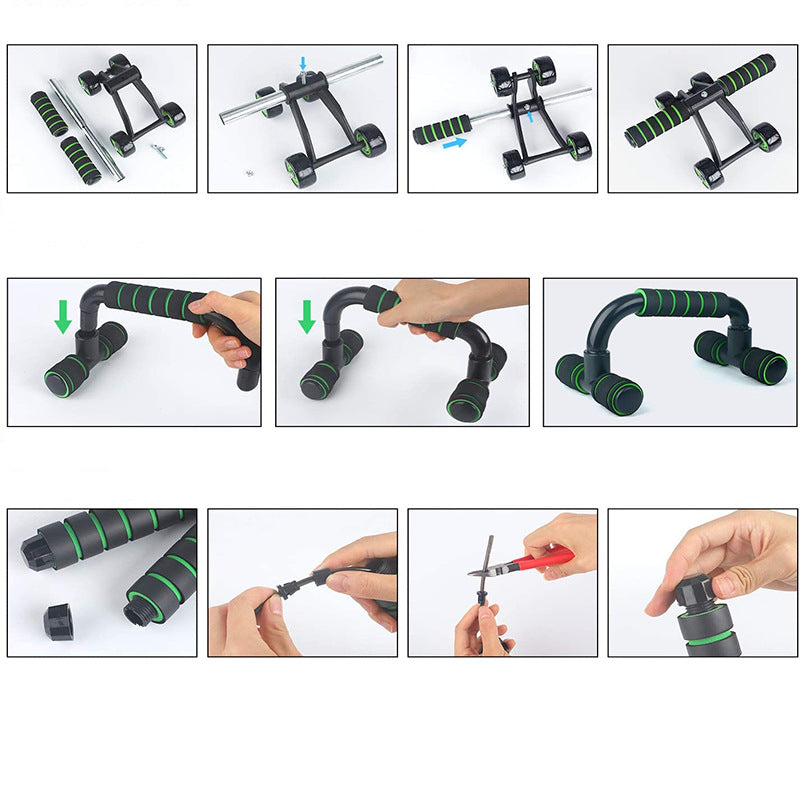 7 IN 1 Ab Roller Push UP Home Gym Workout Set