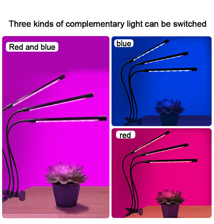 4 Head LED Plant Grow Light with Clip Base