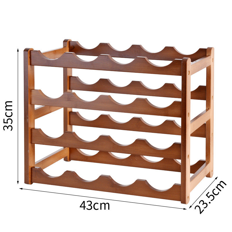 4 Tiers 16 Bottle Countertop Wine Bottle Holder