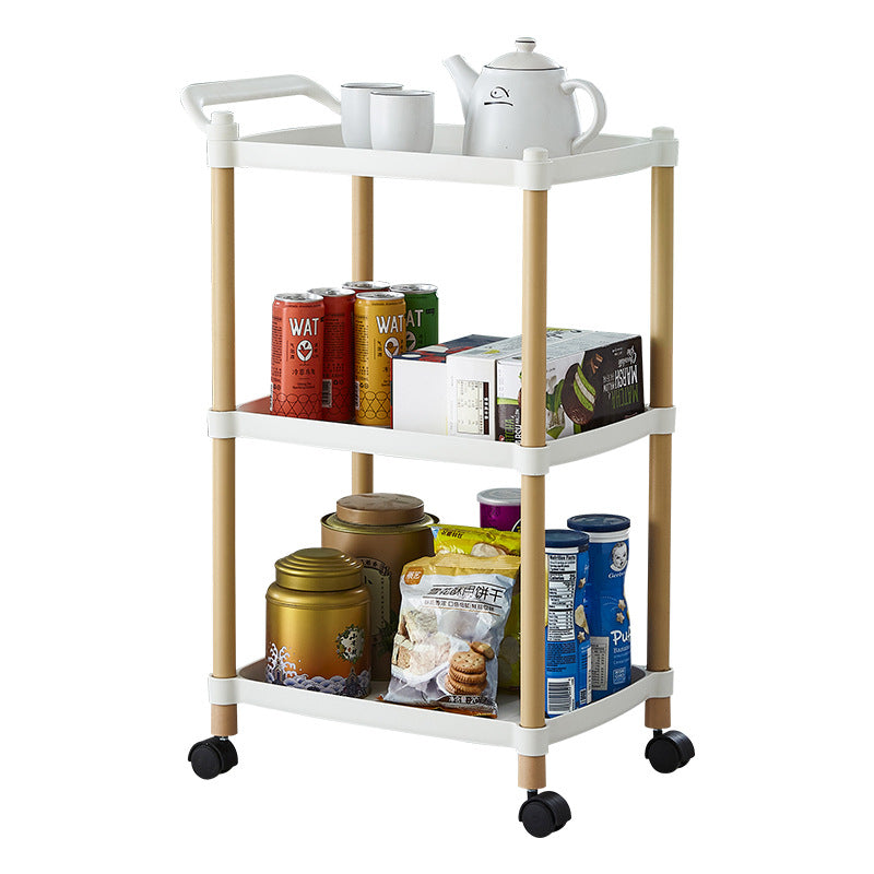 3 Tier Kitchen Trolley Storage Organiser with Handle White