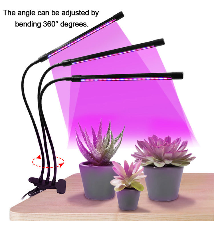 4 Head LED Plant Grow Light with Clip Base