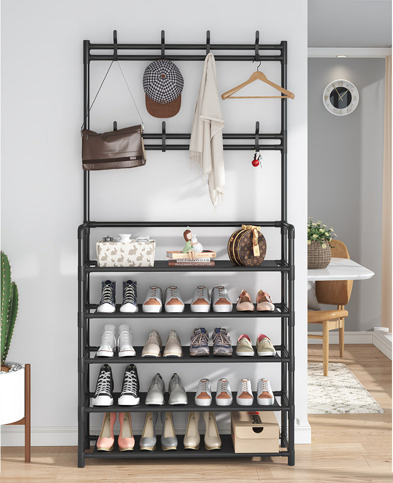 Shoes Rack with Clothes Hanging