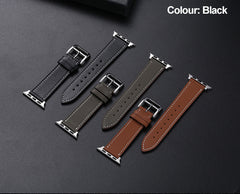 Genuine Leather Band Strap for Apple Watch Black