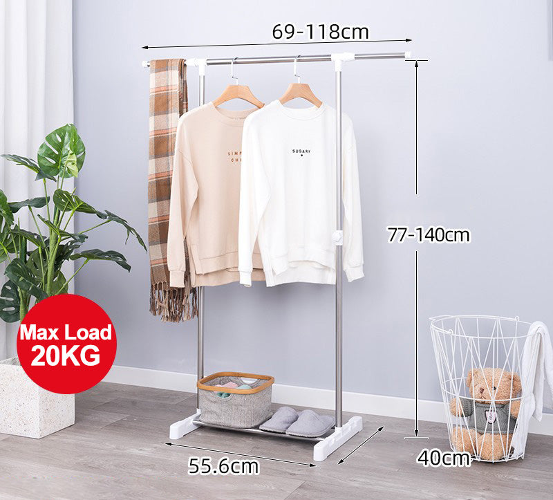 Adjustable Stainless Steel Clothes Rack 69-118cm