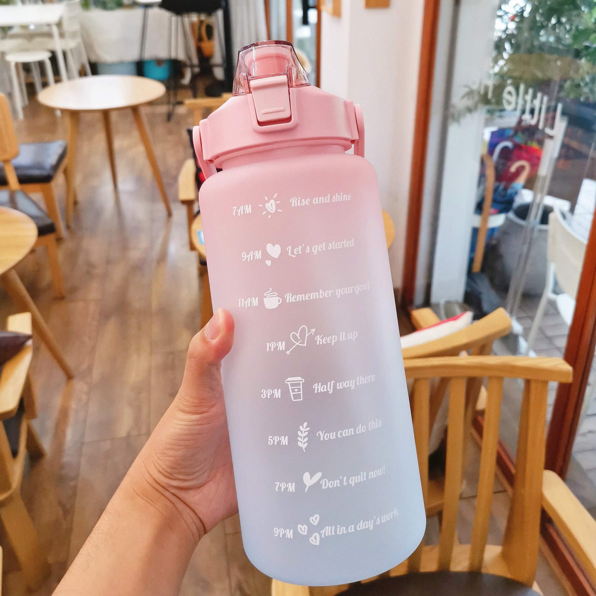 2000ml Water Bottle Pink Blue