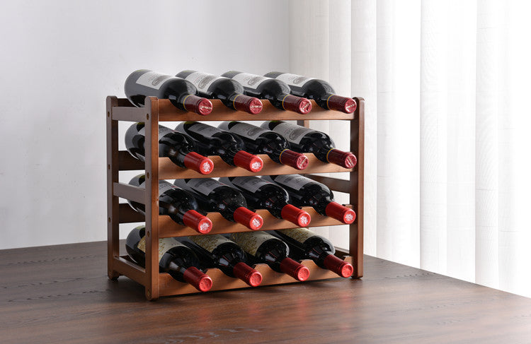 4 Tiers 16 Bottle Countertop Wine Bottle Holder