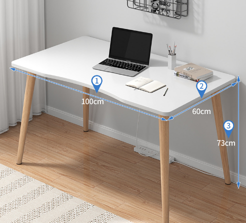 Wooden Leg Freestanding Computer Desk 100cm