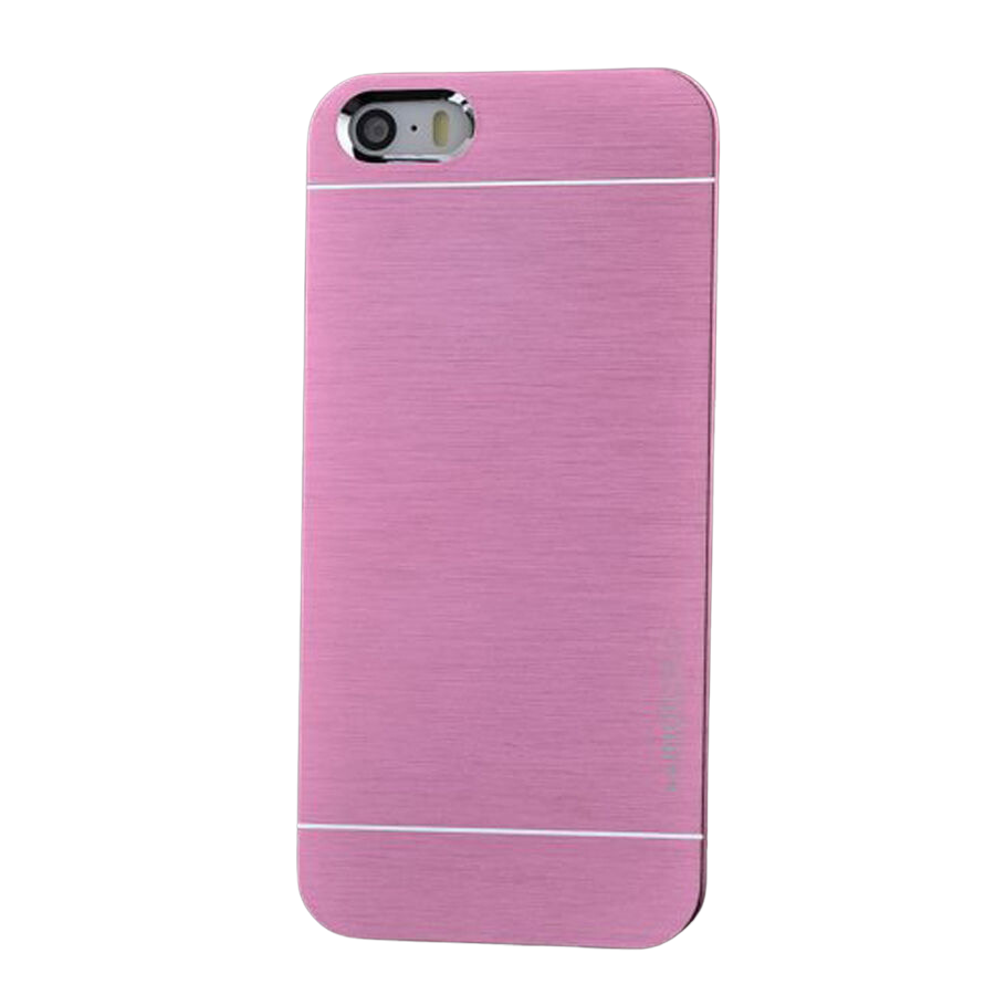 Luxury Metal iPhone 6 Case w Matt Plastic Round - Pink