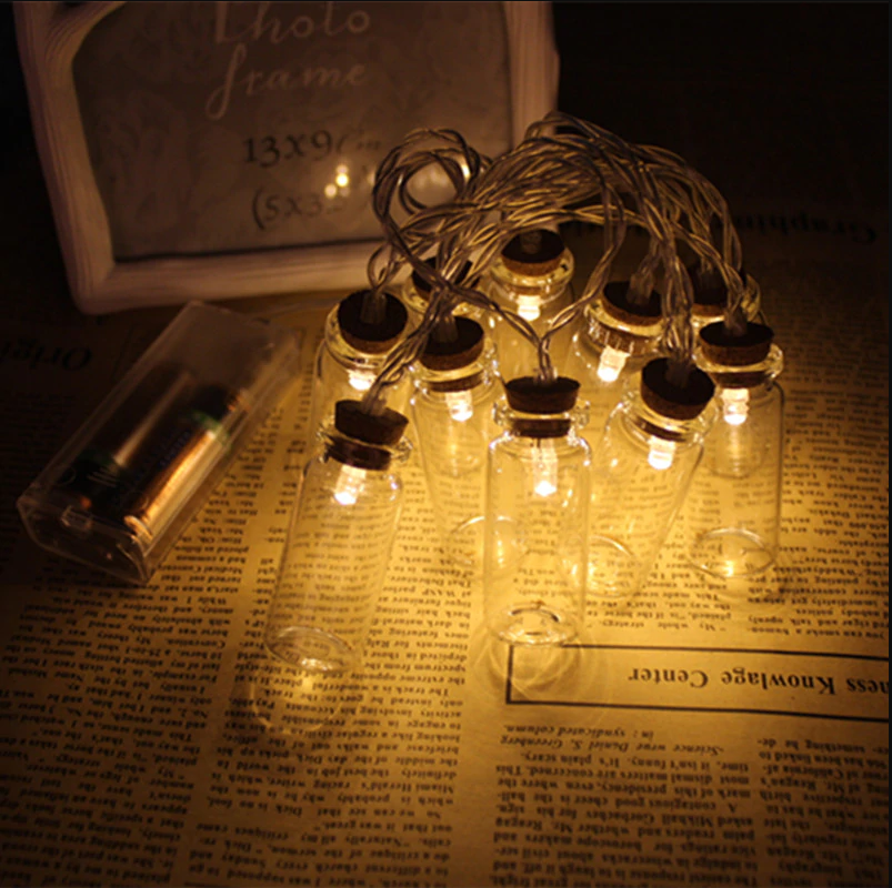 Solar String Lights Wishing Bottle Warm White