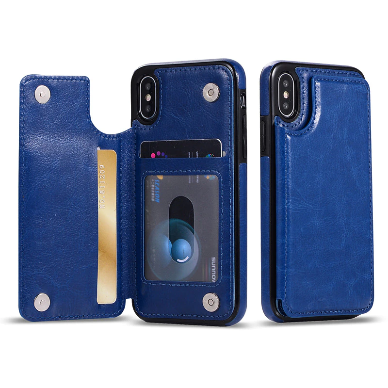 PU Leather Wallet Case with Card Slots Flip Cover for iPhone 11
