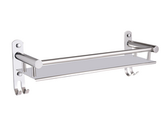 Chrome & Glass Shelf with Hook 50cm