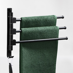 3 Arm Wall Mounted Aluminium Swivel Towel Rail