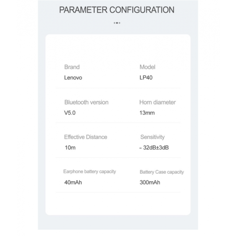 Lenovo LP40 TWS Wireless Bluetooth Earphone