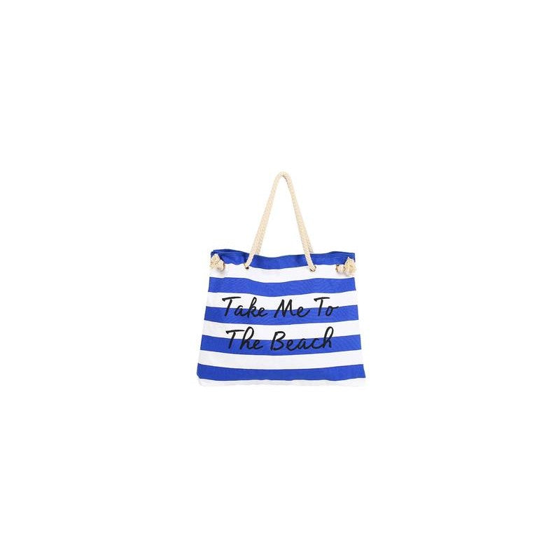 Women Canvas Stripe Handbag Summer Beach Shoulder Bag