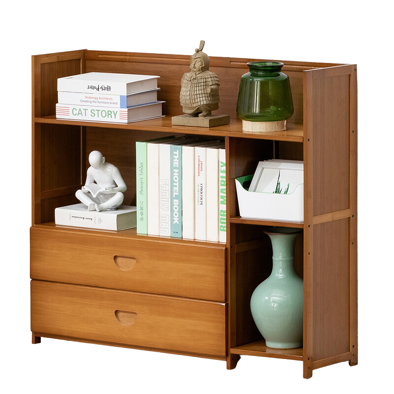 Bamboo 3 Tier Storage shelf with drawers 95cm