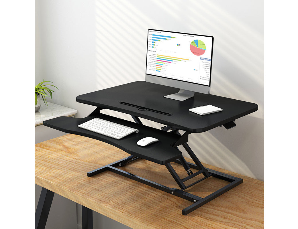 Height Adjustable Sit Stand Desk Riser with Keyboard Holder