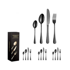 24 Pieces Yael Designer Modern Cutlery Set