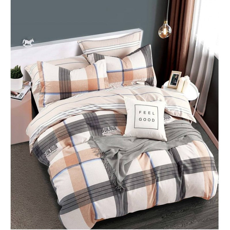 3pcs Microfiber Duvet Cover Set Buffalo Plaid