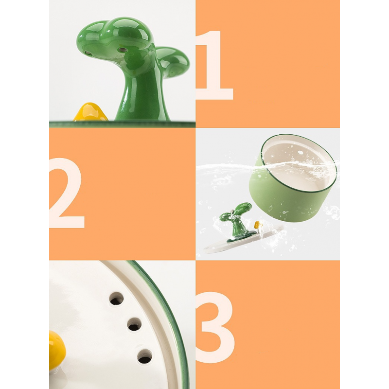 Ceramic Pet Water Fountain Green