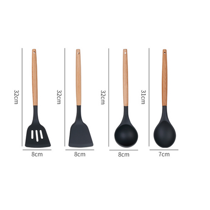 34Pcs Silicone Utensils Cooking Kitchen Set Cookware BPA Free