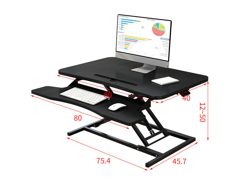 Height Adjustable Sit Stand Desk Riser with Keyboard Holder