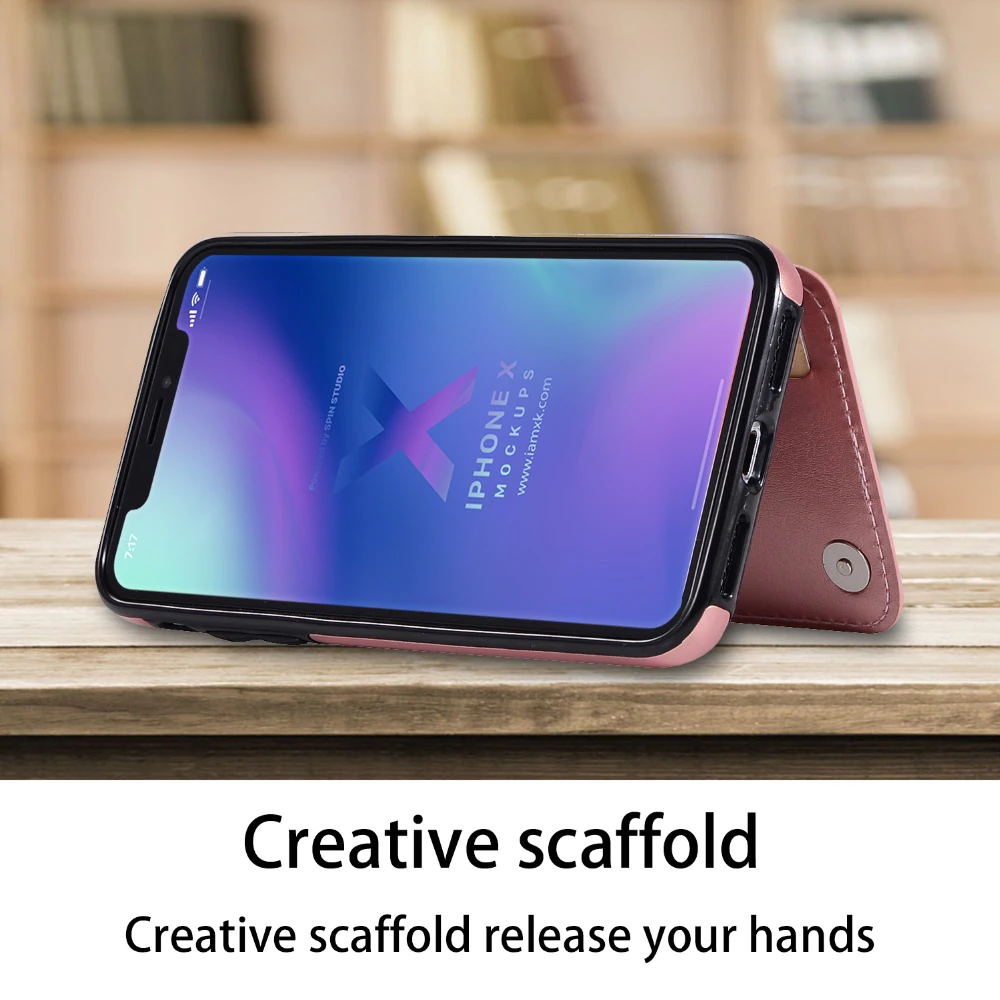 PU Leather Wallet Case with Card Slots Flip Cover for iPhone 11 Pro Max