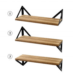 3PCs Wooden Industrial Floating Shelves