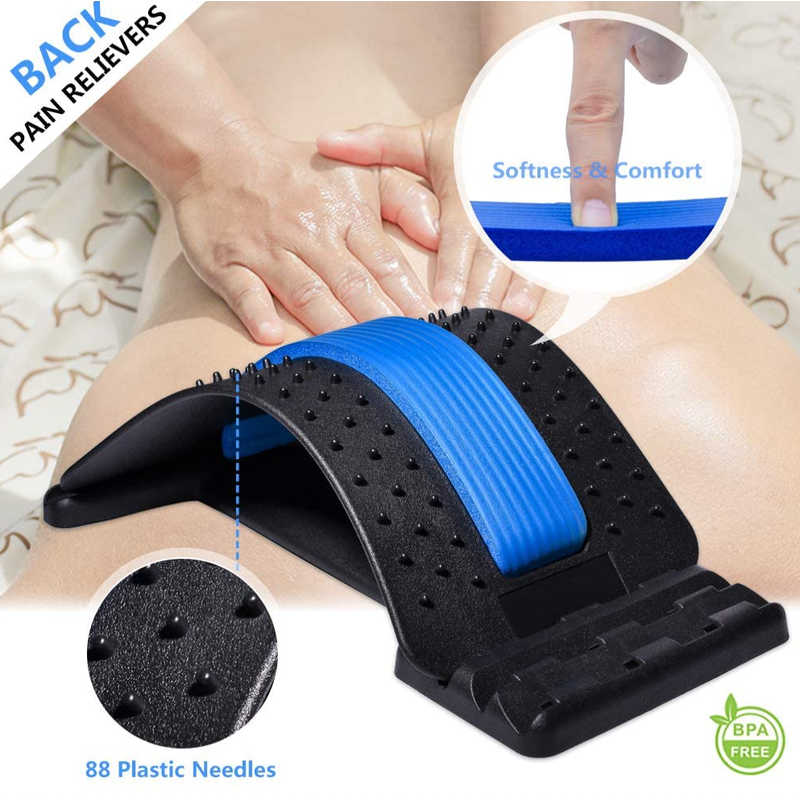 Lumbar Back Pain Relief Magnet Back Stretcher Blue