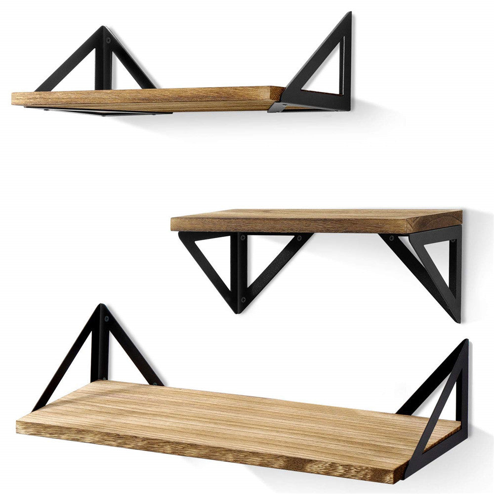 3PCs Wooden Industrial Floating Shelves