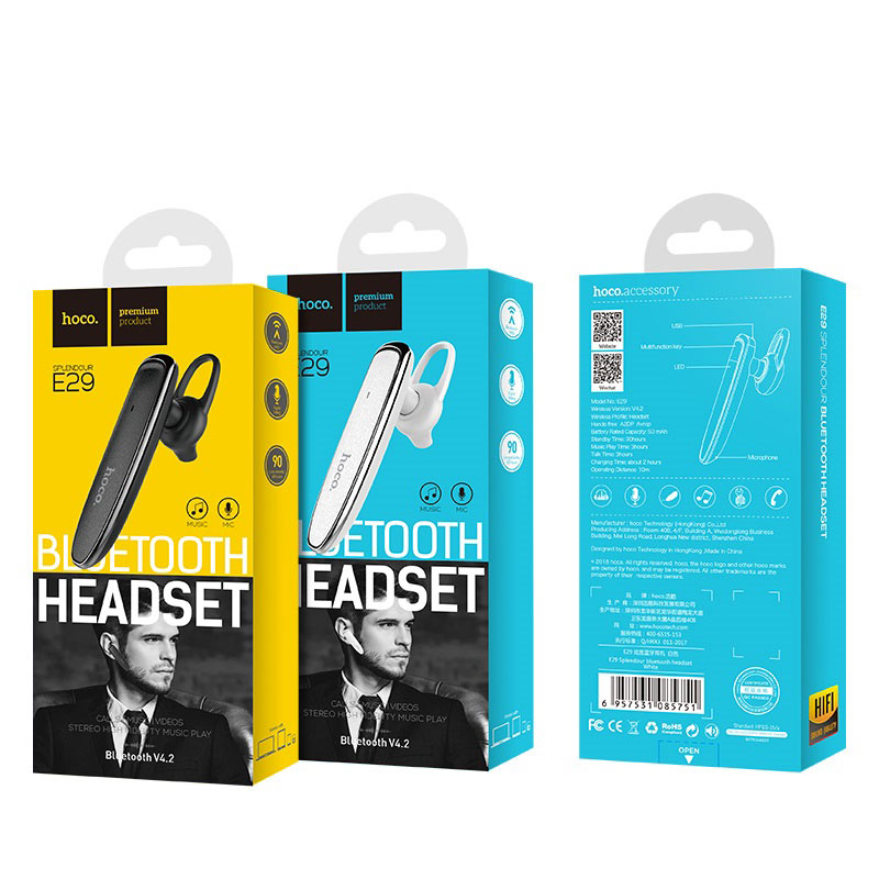Hoco E29 Business Bluetooth Headset - Black