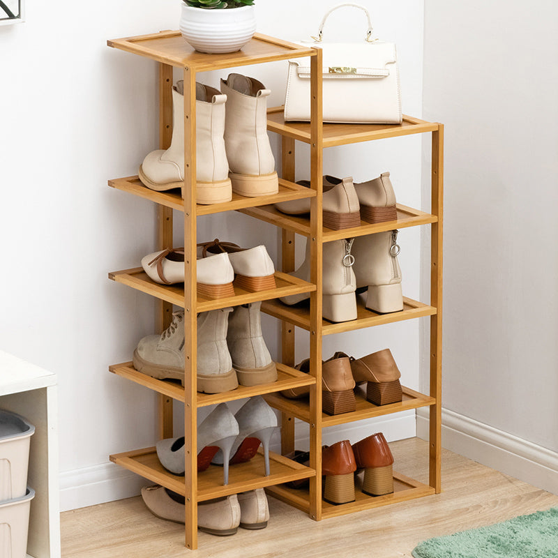 10 Tier Bamboo Shoe Rack 91cm