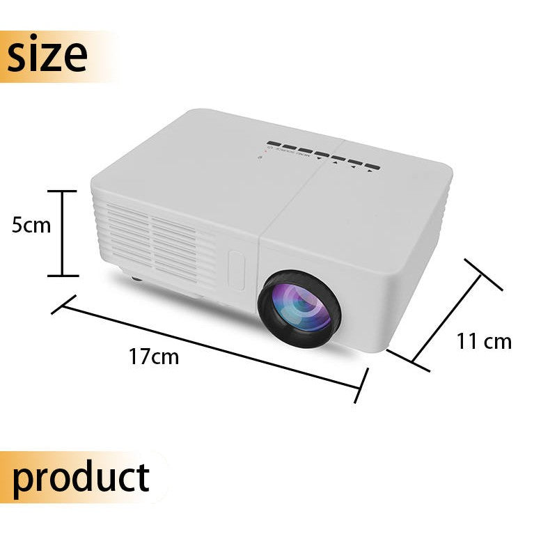 Mini Projector LED Full HD Mini Projector w/ USB, HDMI, VGA & Speaker - Black