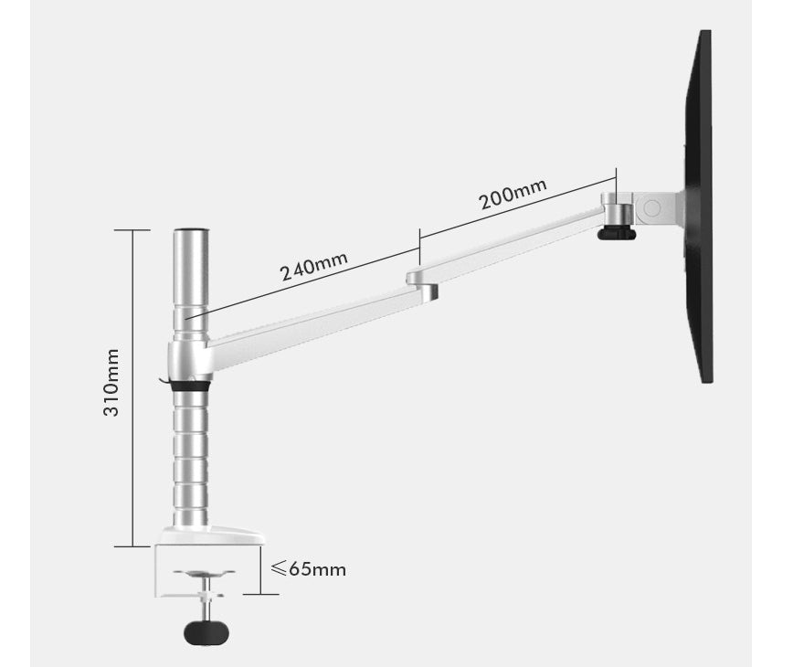 HIgh Quality Single Monitor Full Motion Desktop Mount with Laptop Stand