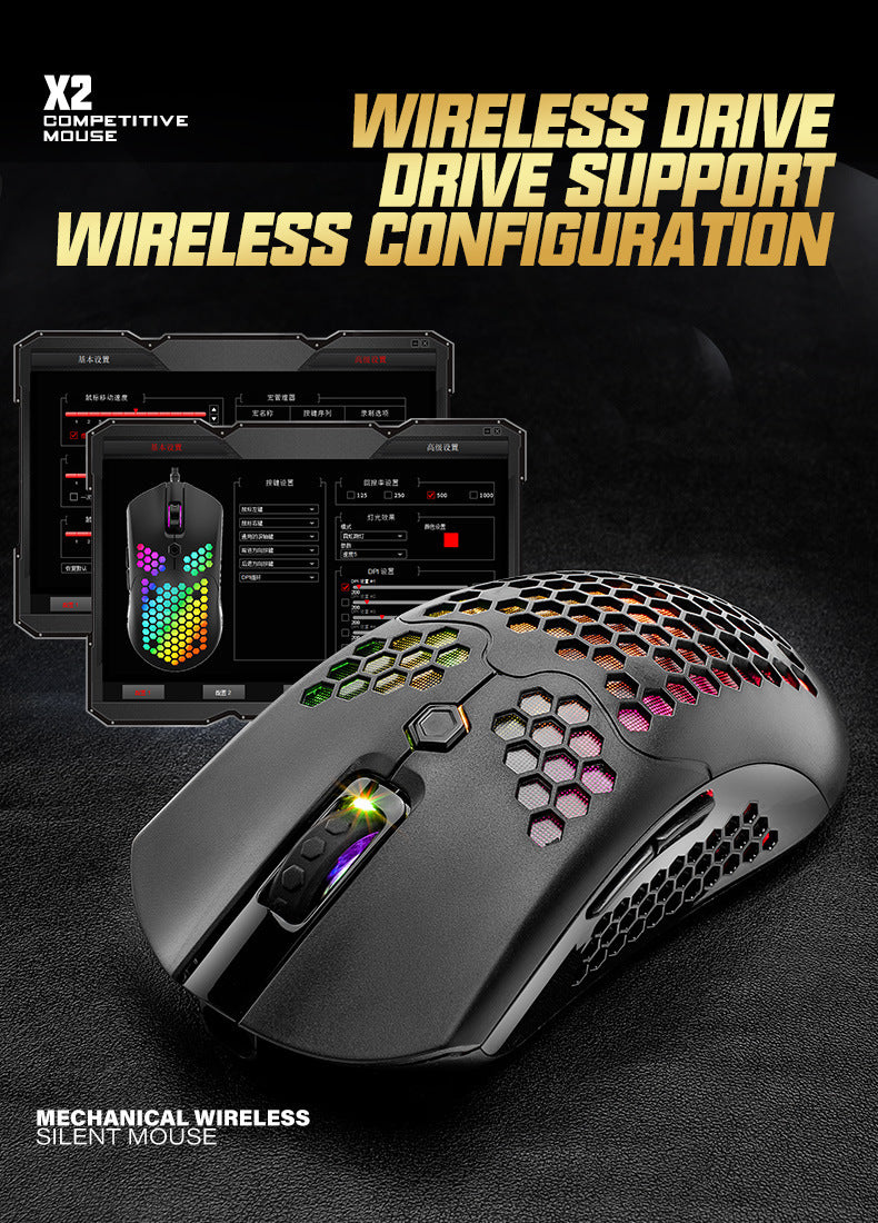 Free Wolf X2 Wireless/Wired 12000DPI Gaming Mouse