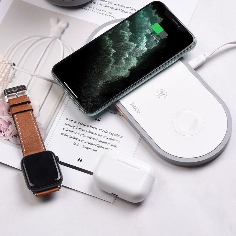 Hoco CW24 3-in-1 Wireless Charger for Phone, Watch & Earbuds