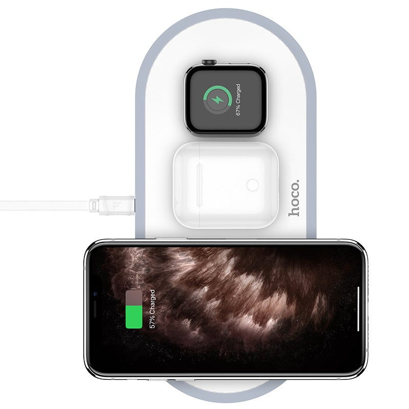 Hoco CW24 3-in-1 Wireless Charger for Phone, Watch & Earbuds